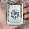 VIPER Titanium Money Clip with precision dark engraved Eagle